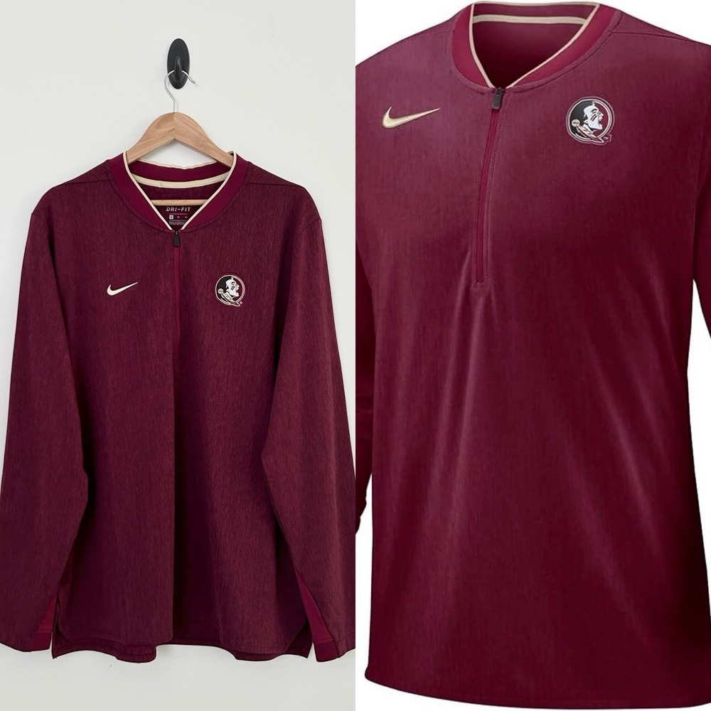 Nike Men's XL Florida State Seminoles FSU Quarter Zip Long Sleeve Jacket NWOT